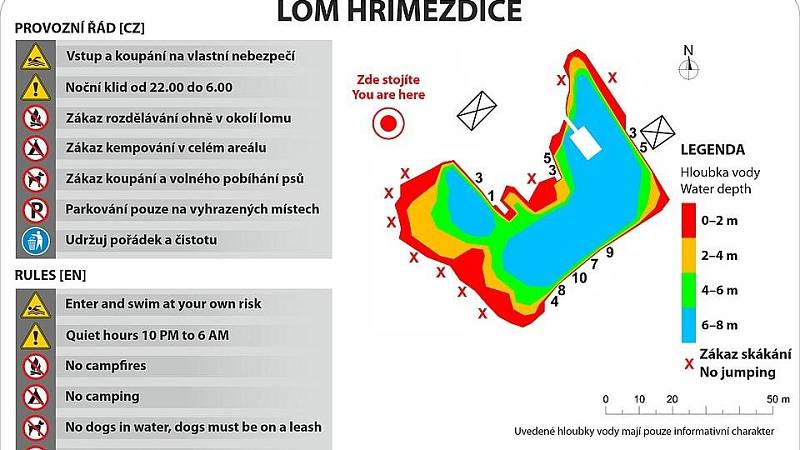 informační cedule u lomu