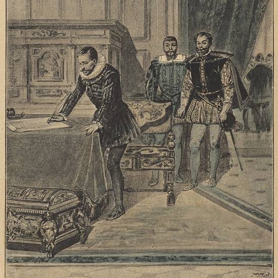 Císař Rudolf II. podepisuje svůj Majestát