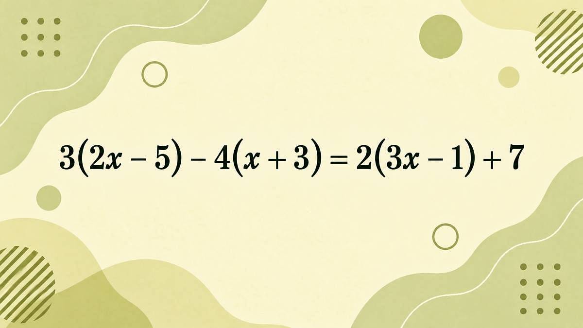 Za jak dlouho dokážete z rovnice 3(2x - 5) - 4(x + 3) = 2(3x - 1) + 7 dostat hodnotu x?