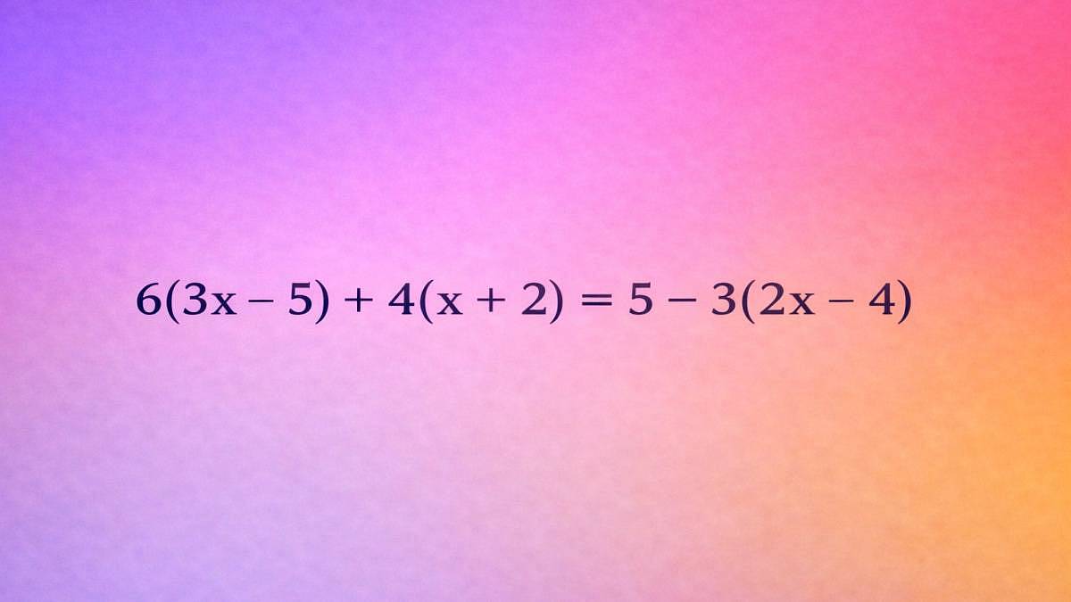 Dokážete vyřešit následující rovnici bez chyby? 6(3x - 5) + 4(x + 2) = 5 - 3(2x - 4)