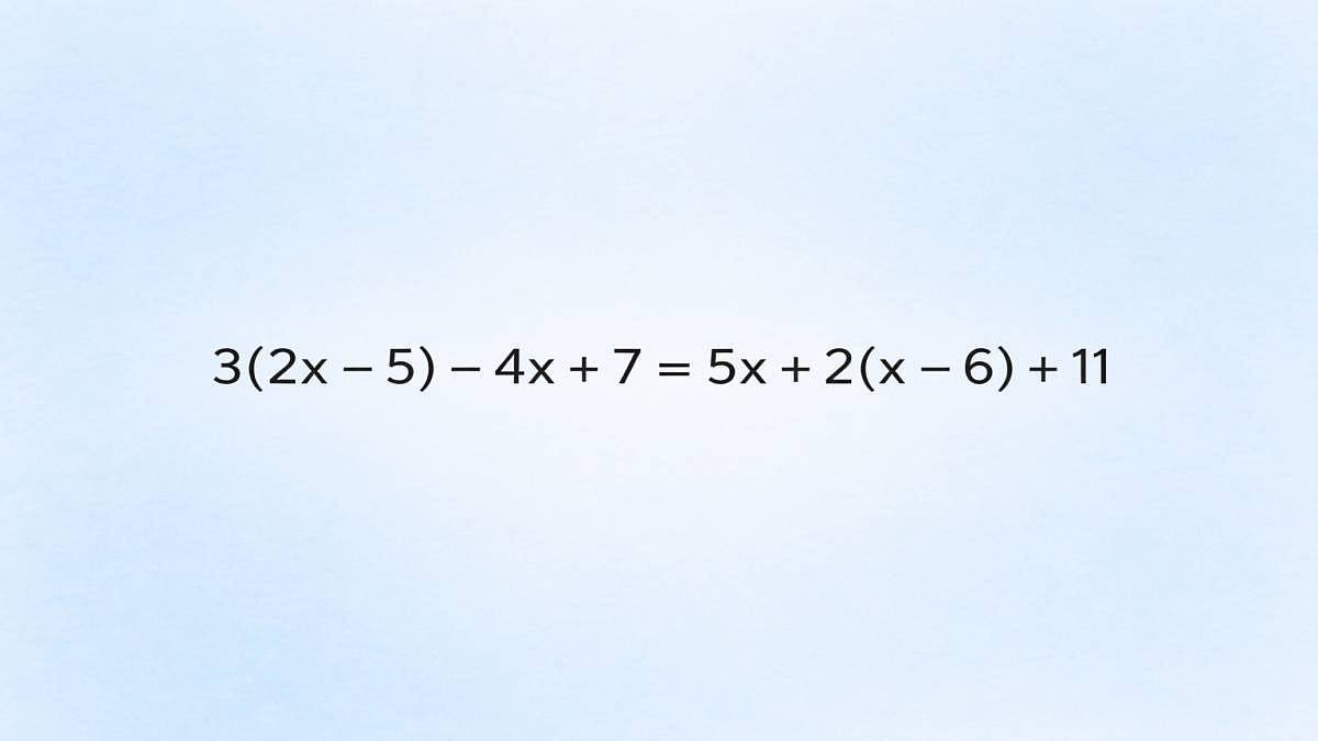 3(2x - 5) - 4x + 7 = 5x + 2(x - 6) + 11: Tato rovnice není vůbec těžká. Stačí znát pravidla