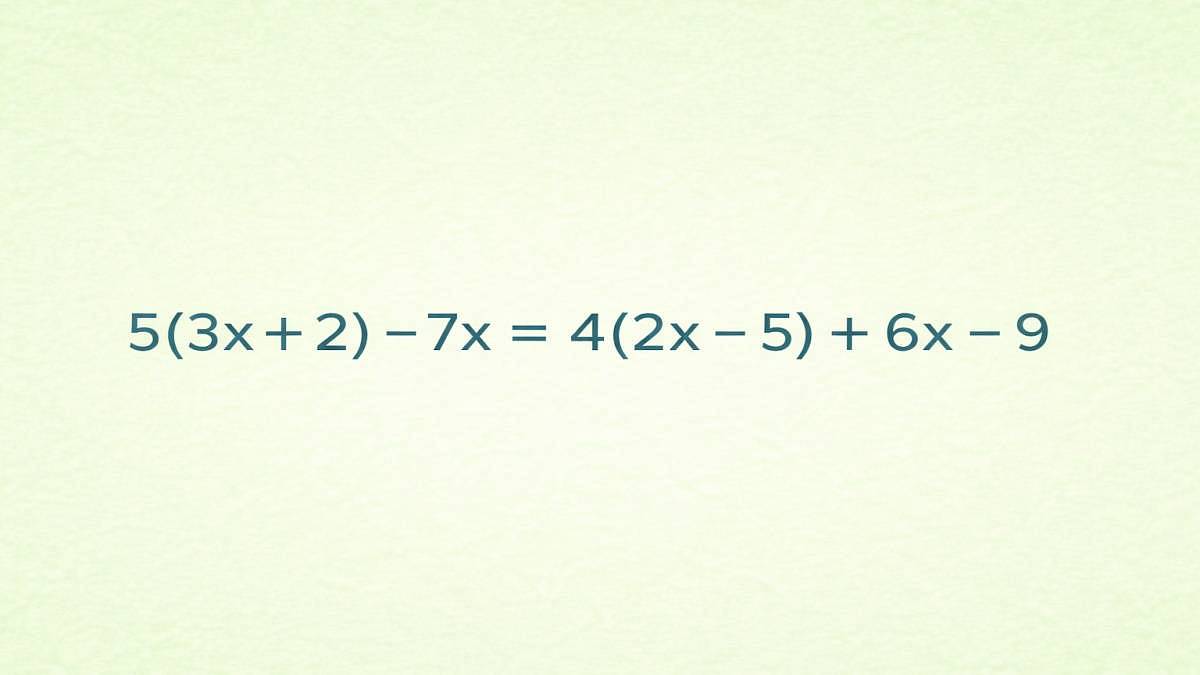 5(3x + 2) - 7x = 4(2x - 5) + 6x - 9: Projdete tam, kde většina lidí selže?