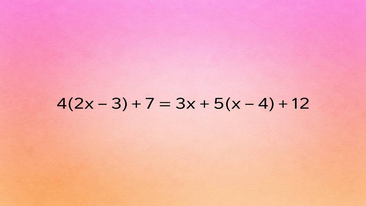 4(2x - 3) + 7 = 3x + 5(x - 4) + 12: Rovnice, která na konci každého zaskočí