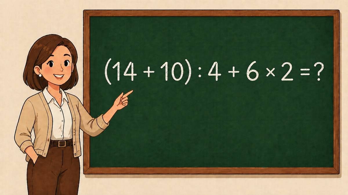 Pamatujete si ještě, jak správně spočítat (14 + 10) : 4 + 6 × 2? Zkuste si to