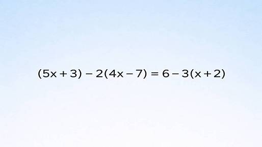 Najdete řešení této rovnice? (5x + 3) − 2(4x − 7) = 6 − 3(x + 2)