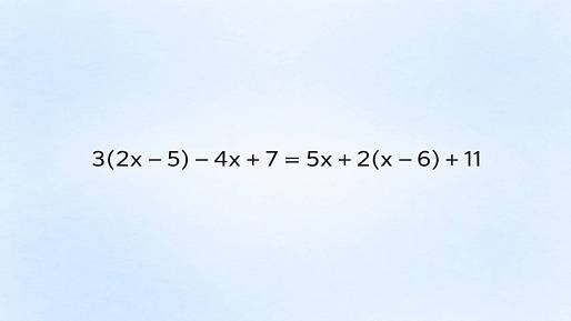 3(2x - 5) - 4x + 7 = 5x + 2(x - 6) + 11: Tato rovnice není vůbec těžká. Stačí znát pravidla