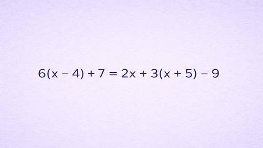 Rovnice 6(x - 4) + 7 = 2x + 3(x + 5) - 9 odměňuje trpělivé. Budete jedním z nich?