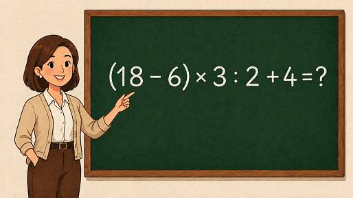 Matematická výzva: Jen ti nejlepší vyřeší (18 - 6) × 3 : 2 + 4 napoprvé