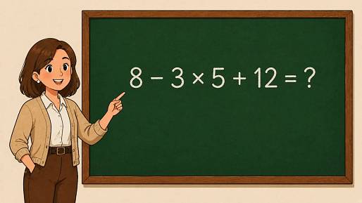 Zkuste správně spočítat 8 - 3 × 5 + 12. Uvidíte, jestli si ještě pamatujete úplné základy