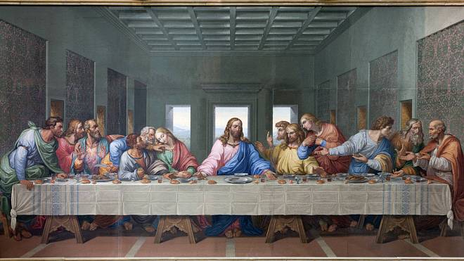 Leonardova Poslední večeře: Bývala v koňské stáji, dveře ukrojily Ježíšovi nohy a má několik kopií